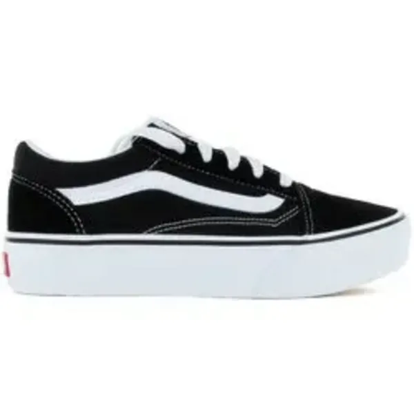 Image of Vans Old Skool Platform Kids Trainers Black White New, 1 Youth