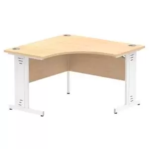 Image of Impulse 1200 Corner Desk White Cable Managed Leg Desk Maple