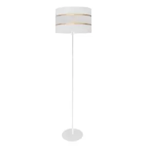 Image of Helen Floor Lamp With Shade White, Gold 35cm