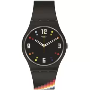 Image of Unisex Swatch Black Carousel Squares Gent Biosourced Watch