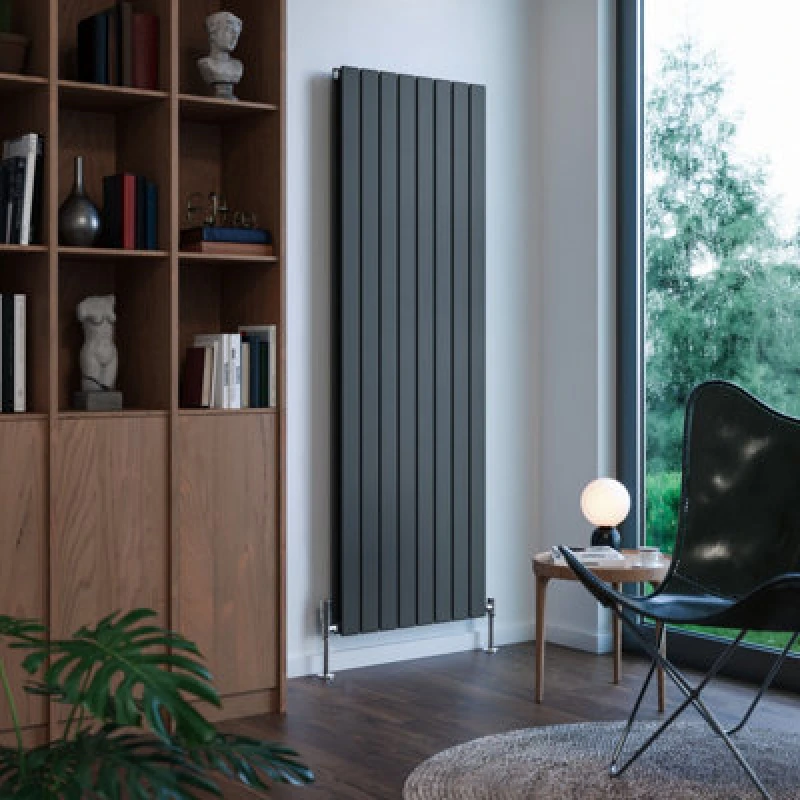 Image of Terma Forte Metallic Grey Hydronic Horizontal Or Vertical Designer 5555Btu Radiator, (W)588mm X (H)1800mm