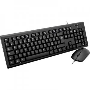 Image of V7 Videoseven CKU200IT USB Keyboard and mouse set Splashproof Italian, QWERTZ Black