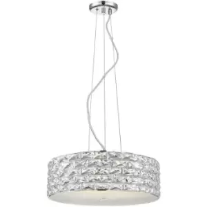 Image of Impex Aruba 6 Light LED Chrome Crystal Pendant Ceiling Light