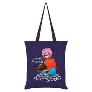 Image of Grindstore Looked Up Once Got Bored Tote Bag (One Size) (Purple)