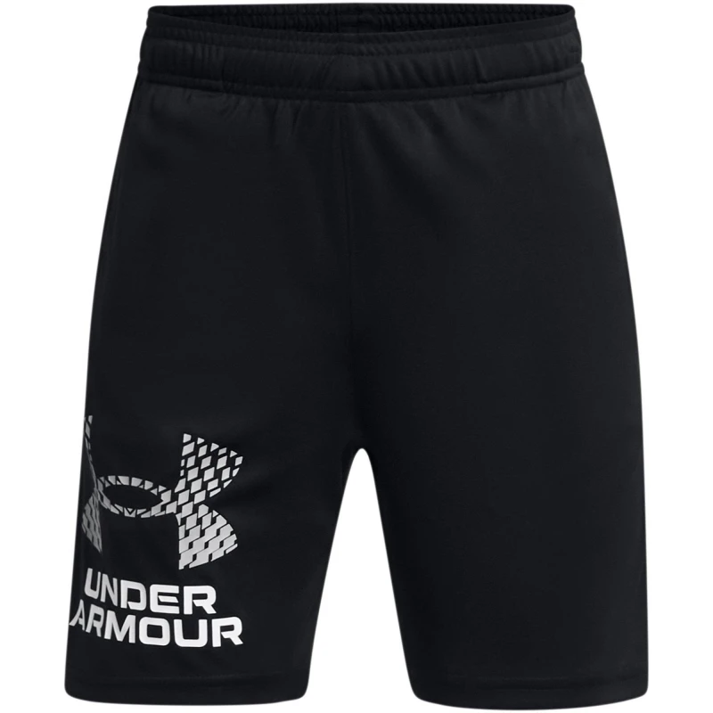 Image of Under Armour UA Tech Woven Wordmark Shorts Boys' Black/White male 11 - 12 Years (L)
