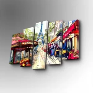 Image of 5PUC-143 Multicolor Decorative Canvas Painting (5 Pieces)