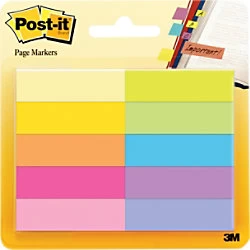 Image of Post it Index Flags Assorted Not perforated 12 7 x 44 4mm 10 Pieces of 50 Strips