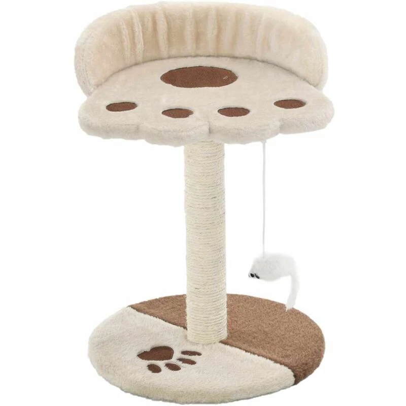 Image of vidaXL Cat Tree with Sisal Scratching Post 40cm Beige and Brown Play Centre