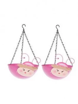 Image of Pair Of Wobblehead Princess Hanging Baskets