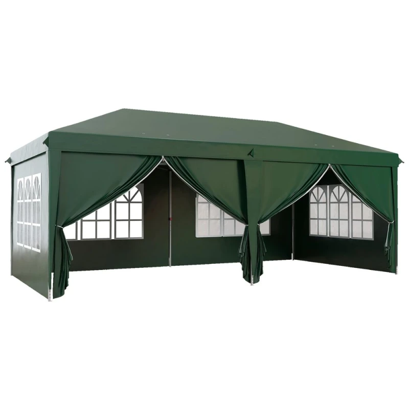 Image of Outsunny 3 x 6m Pop Up Gazebo with Storage Bag Green 84C-425V00DG