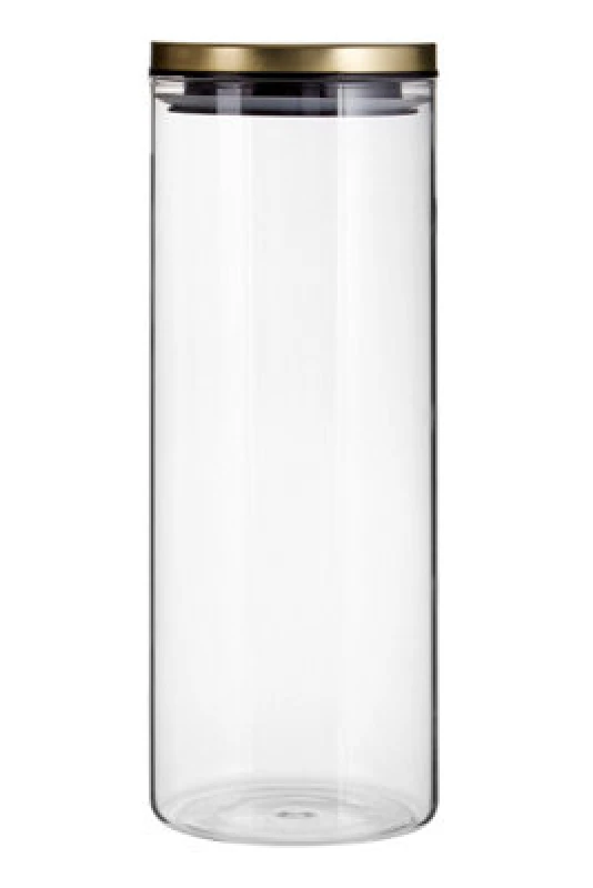 Image of Interiors by Premier Practical Design Storage Jar 1600ml Elegant House Spice Jars, Durable Kitchen Storage Container For Kitchen Gold