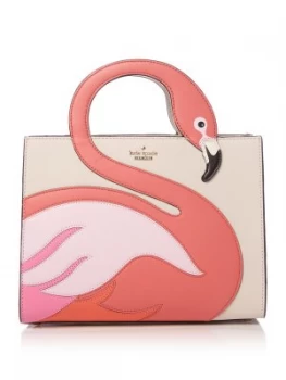 Image of Kate Spade New York By the pool flamingo sam satchel White