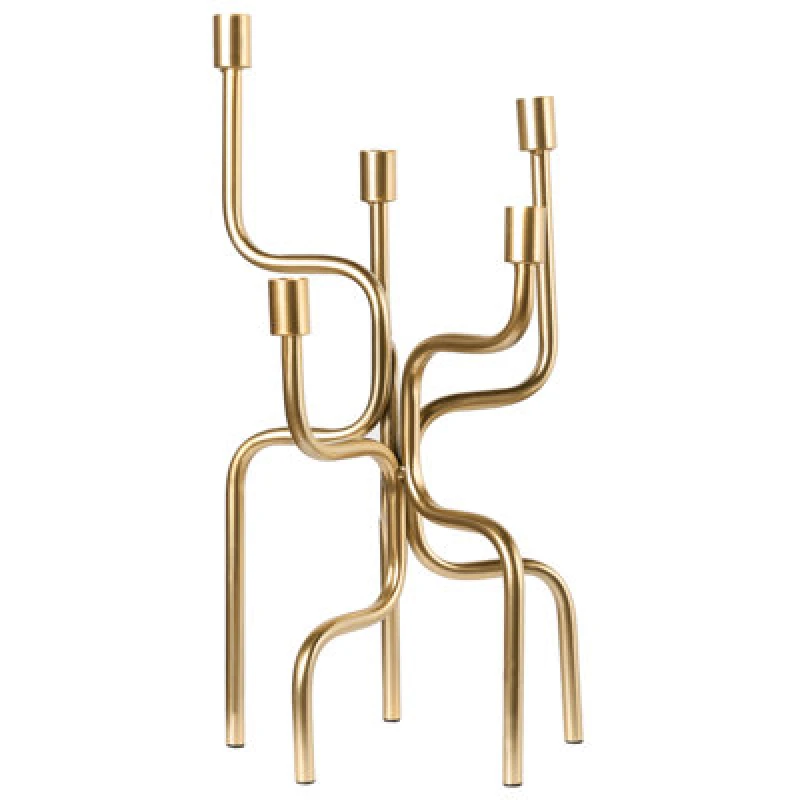 Image of Beliani Candle Holder Porrtela Metal 50 Cm Gold