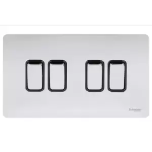 Image of Schneider USFP 16AX 4G 2W Switched Black Insert Polished Chrome - GU1442BPC