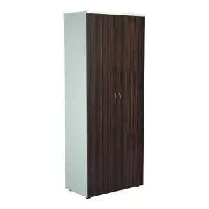 Image of Jemini Wooden Cupboard 800x450x2000mm WhiteDark Walnut KF811114