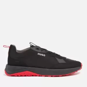 Image of HUGO Mens Kane Runn Mfny N Shell and Faux Suede Trainers - UK 10