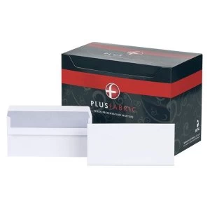 Image of Plus Fabric DL Envelopes Wallet Self Seal 120gm2 White Pack of 250