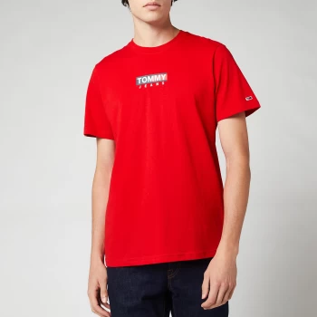 Image of Tommy Jeans Mens Entry Print T-Shirt - Tomato Red - L