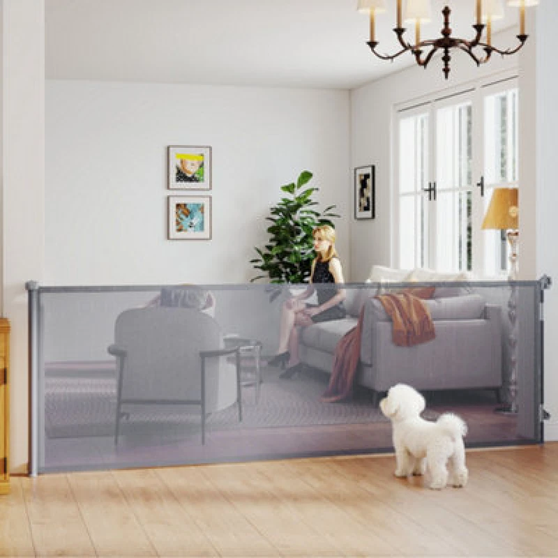 Image of Pawhut Stair Gate For Dogs, Pet Gate, Extends To 300 Cm Wide & 104cm Tall