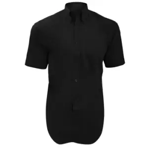 Image of Kustom Kit Mens Short Sleeve Corporate Oxford Shirt (18.5inch) (Black)