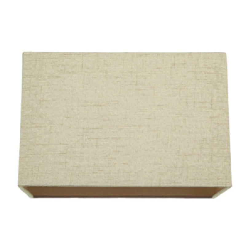 Image of Happy Homewares Contemporary And Sleek Taupe Linen Fabric Rectangular Lamp Shade 60W Maximum