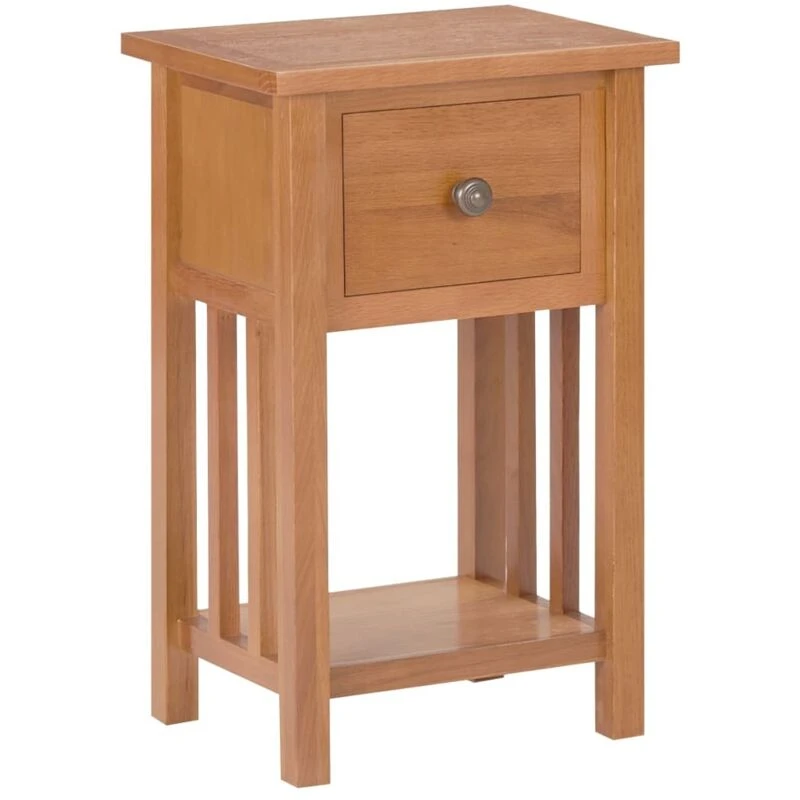 Image of VIDAXL Magazine Table with Drawer 35x27x55cm Solid Oak Wood Vidaxl 8720286006849