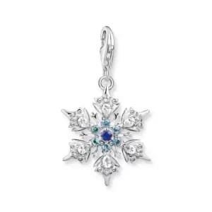 Image of THOMAS SABO Silver Blue Stone Snowflake Charm