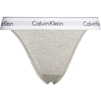 Image of Calvin Klein High Leg Tanga - Grey Heather
