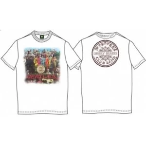 Image of Sgt Pepper Mens White Vintage Print T Shirt: X Large
