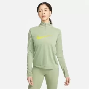 Image of Nike Dri-FIT Swoosh Womens Half-Zip Long Sleeve Top - Green