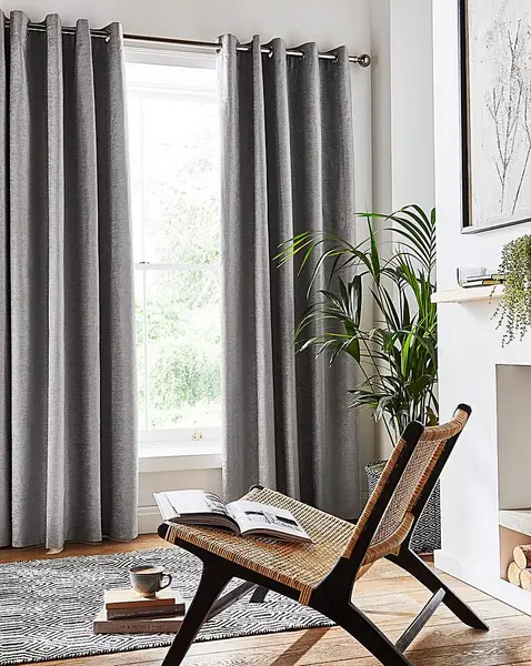 Image of JD Williams Savoy Blackout Eyelet Curtain Grey 229 x 183cm OH14322
