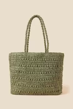 Image of Large Raffia Shopper Bag