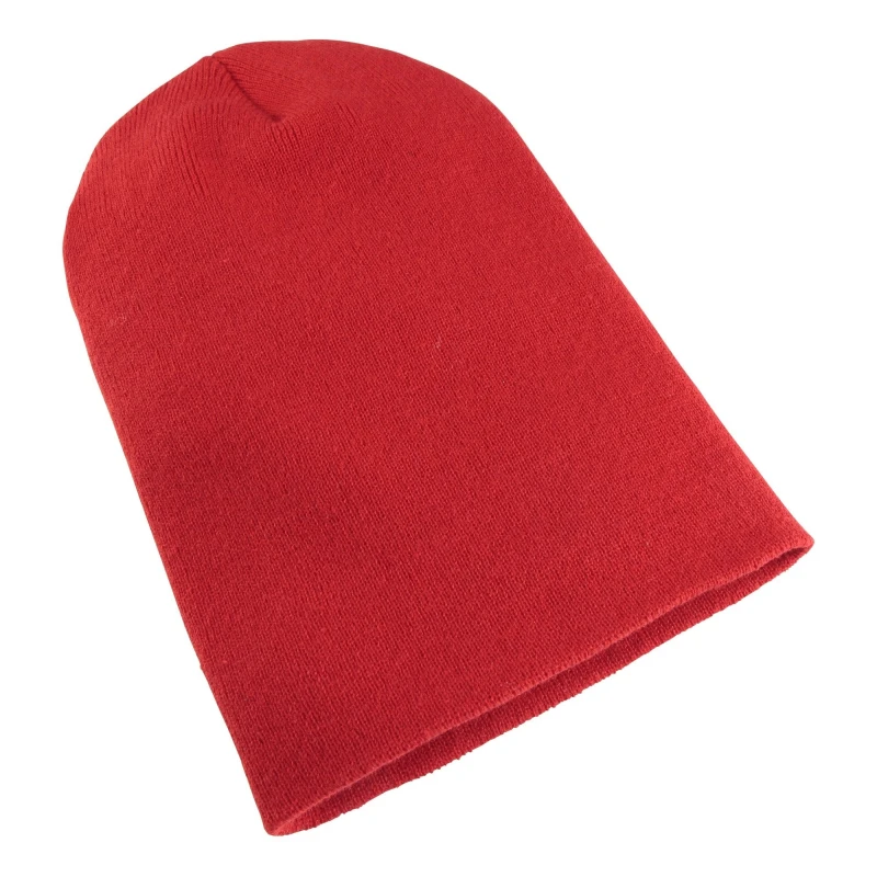 Image of Yupoong Flexfit Heavyweight Long Beanie Winter Hat in Red Red Unisex One Size