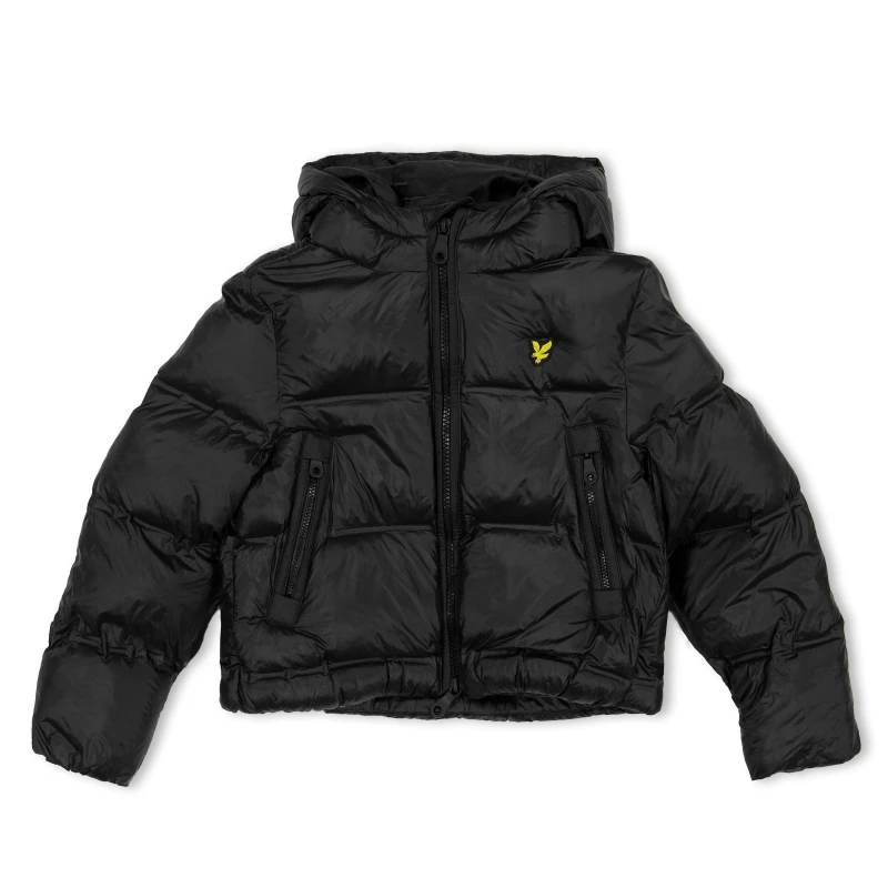 Image of Lyle and Scott Kids Cropped Short Puffer Jacket Jet Black male 3-4 Yrs