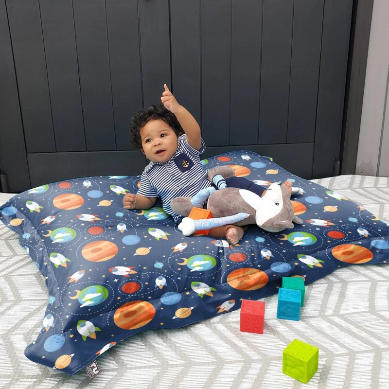 Image of rucomfy Beanbags rucomfy Outer Space Kids Squarbie Bean Bag - Versatile Kids Seating Multicolor Unisex
