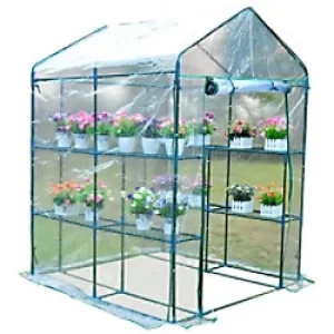Image of OutSunny Greenhouse 01-0472 Outdoors Waterproof Green 1430 mm x 1430 mm x 1950 mm
