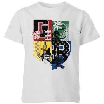 Image of Harry Potter Varsity House Logo Kids T-Shirt - Grey - 7-8 Years