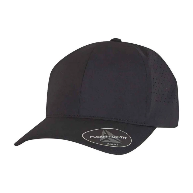 Image of Flexfit Mens Delta Snapback Trucker Cap in Black Male One Size