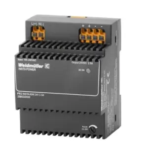 Image of Weidmuller PRO INSTA DIN Rail Power Supply 85 264V Input, 24V Output, 2.5A
