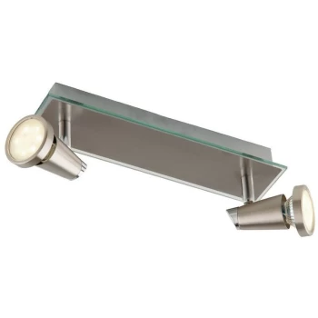 Image of Fan Europe Lighting - Fan Europe SPOT LED 2 Light Twin Adjustable Spotlight Nickel 400lm 2700K 29x12x7cm