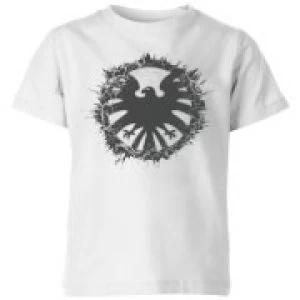 Image of Marvel Avengers Agent Of SHIELD Logo Brushed Kids T-Shirt - White - 3-4 Years