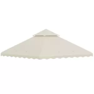 Image of Outsunny 3 x 3 (m) Gazebo Canopy Replacement Covers, 2-Tier Gazebo Roof Replacement (TOP ONLY), Cream White