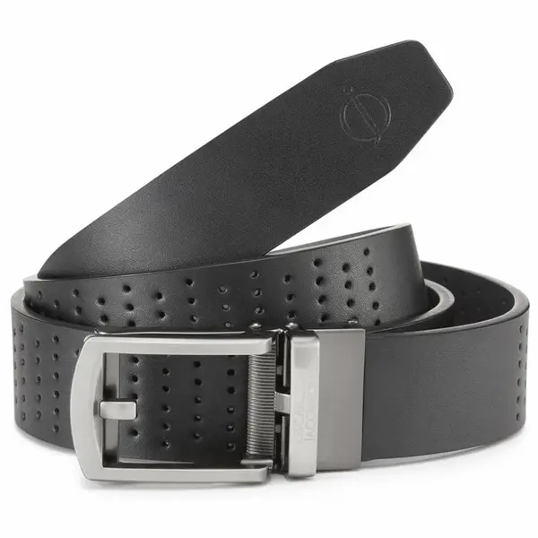 Image of Oscar Jacobson Shelby Leather Belt - Black - ONE SIZE