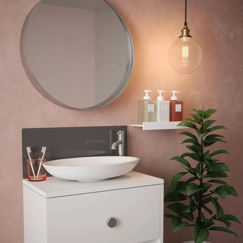 Image of Charcoal Glass Bathroom Splashback 250Mm X 600Mm X 4Mm SB50962