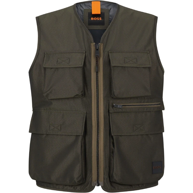 Image of Boss Mens Onslow Sleeveless Gilet Dark Green male 36 (46)