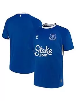 Image of Fanatics Hummel Mens Everton 22/23 Home Short Sleeved Shirt - Blue Size S, Men