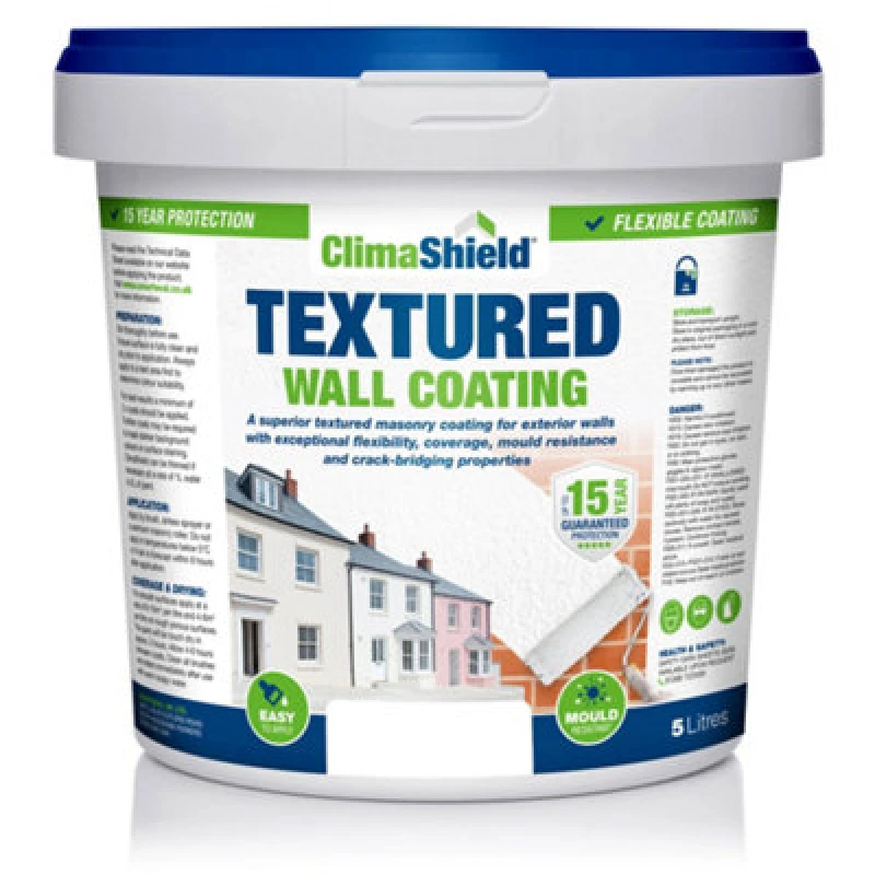 Image of Smartseal Wall Coating Textured (Brilliant White), Waterproof 15 Years, Brickwork, Stone, Concrete And Render, Breathable, 5Kg