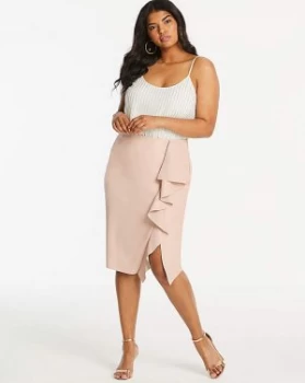 Image of Coast PU Ruffle Pencil Skirt