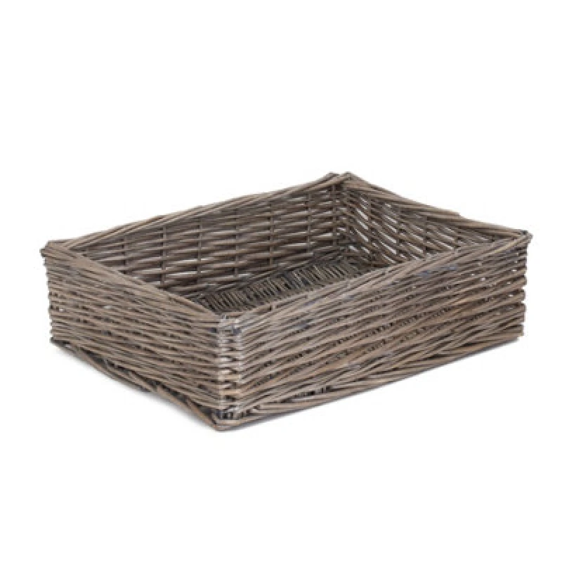 Image of Red Hamper Pt079 Wicker Large Antique Wash Straight Sided Tray