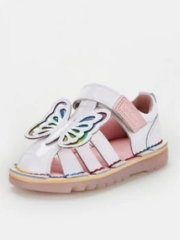 Image of Kickers Girls Kick Faeries Patent Sandals - White, Size 11 Younger